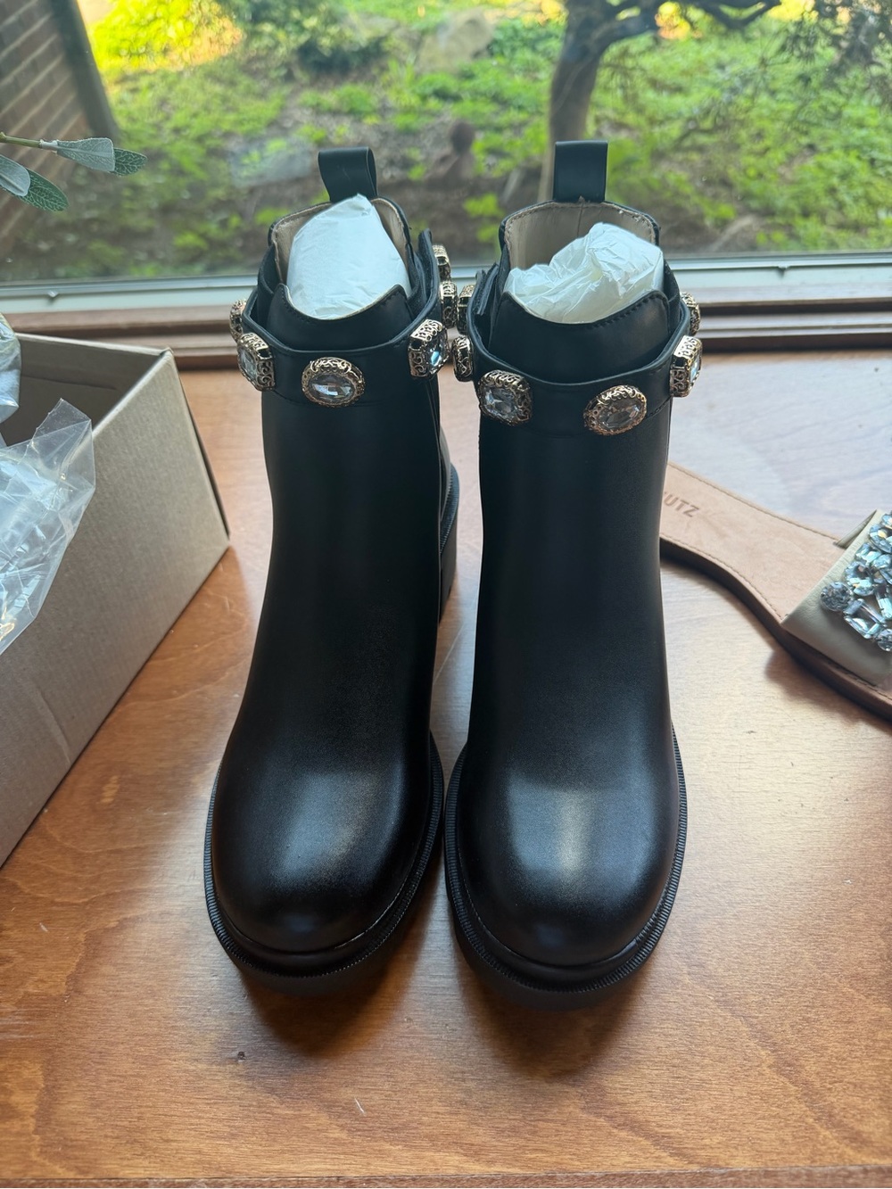 Steve Madden Girls Black Pea Coat with Jeweled Buttons